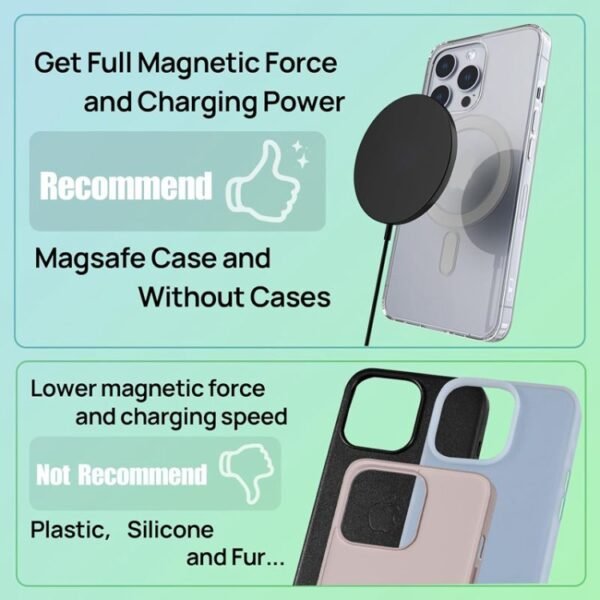 DS-WXC103 15W Max MagSafe Magnetic Wireless Charger for iPhone 15/14/13 / AirPods Pro, No Adapter - Image 8