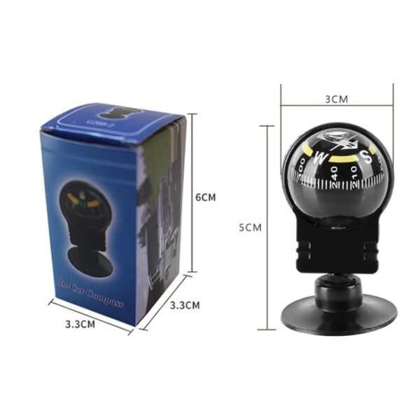 Pocket Ball Compass Instrument Navigation Compass Outdoor Hiking Car Black Compass - Image 6