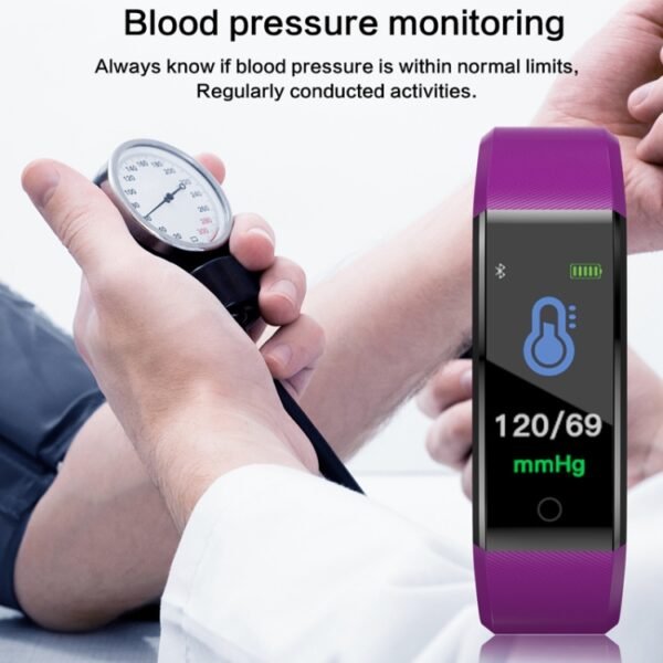 ID115 Plus Smart Bracelet Fitness Heart Rate Monitor Blood Pressure Pedometer Health Running Sports SmartWatch for IOS Android, ID115 Plus Black, ID115 Plus Purple, ID115 Plus Blue, ID115 Plus Red, ID115 Plus Dark Blue - Image 3