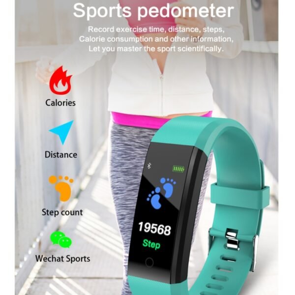 ID115 Plus Smart Bracelet Fitness Heart Rate Monitor Blood Pressure Pedometer Health Running Sports SmartWatch for IOS Android, ID115 Plus Black, ID115 Plus Purple, ID115 Plus Blue, ID115 Plus Red, ID115 Plus Dark Blue - Image 4
