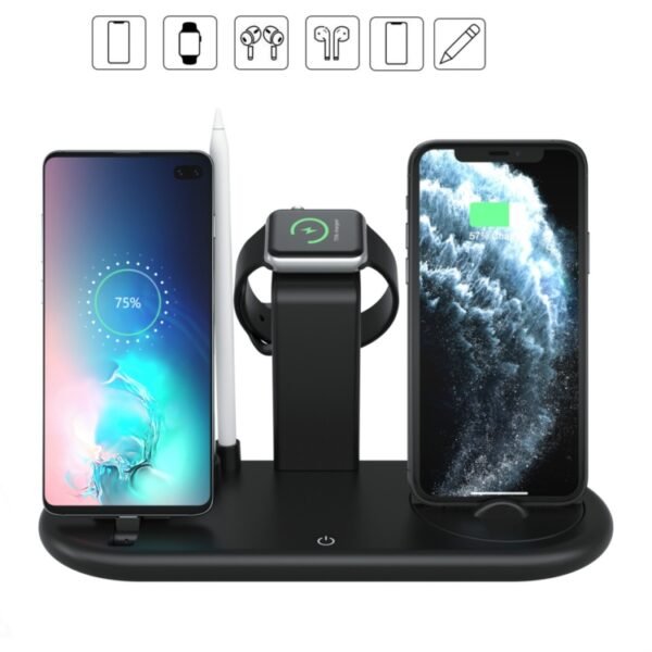 HQ-UD20 Mobile Phone Watch Multi-Function Charging Stand Wireless Charger for Phones & Apple Watch & Airpods, HQ-UD20 - Image 2