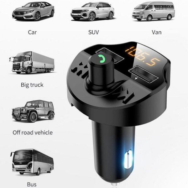 T66 Car Bluetooth Car Charger Cigarette Lighter MP3 Player Hands-Free Car FM Transmitter - Image 11