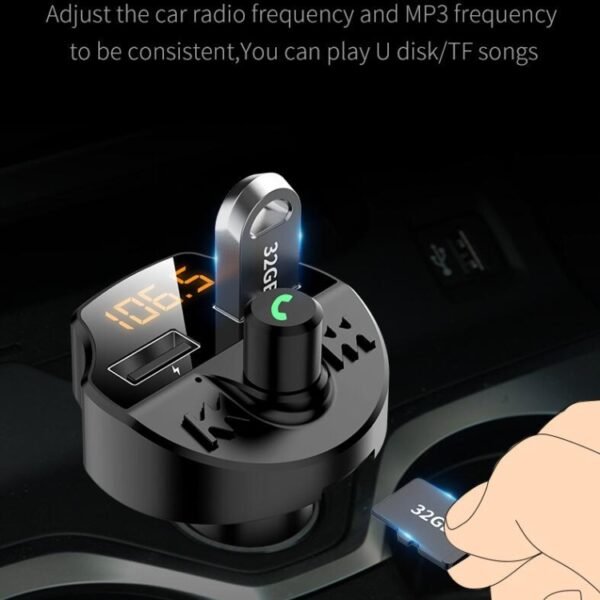 T66 Car Bluetooth Car Charger Cigarette Lighter MP3 Player Hands-Free Car FM Transmitter - Image 9