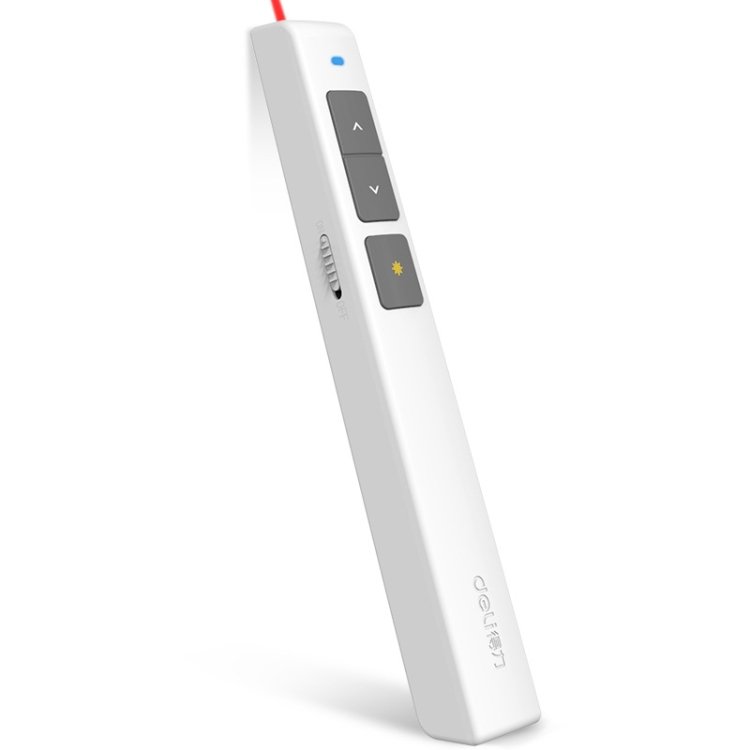 Deli 2.4GHz Laser Page Turning Pen Rechargeable Speech Projector Pen, 2802PL (White), 2802PL (Black), 2802L (White), 2802L (Black)
