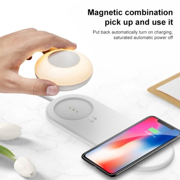 VN003 Multifunctional Wireless Charging LED Desk Lamp Separate Magnetic Touch Dimming Night Light - Image 4