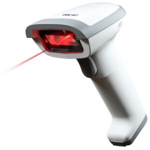 Deli 14880S Commodity Barcode Scanner Supermarket Express Wired Scanner, White, Black