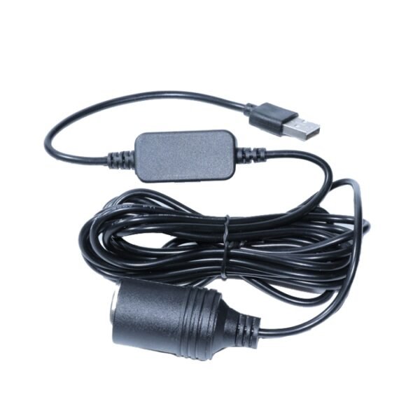 5V Turn 12V USB To Cigarette Lighter Socket Female Head Driving Recorder Mobile Power Cord, Specification: 1.2m, 2m, 3m