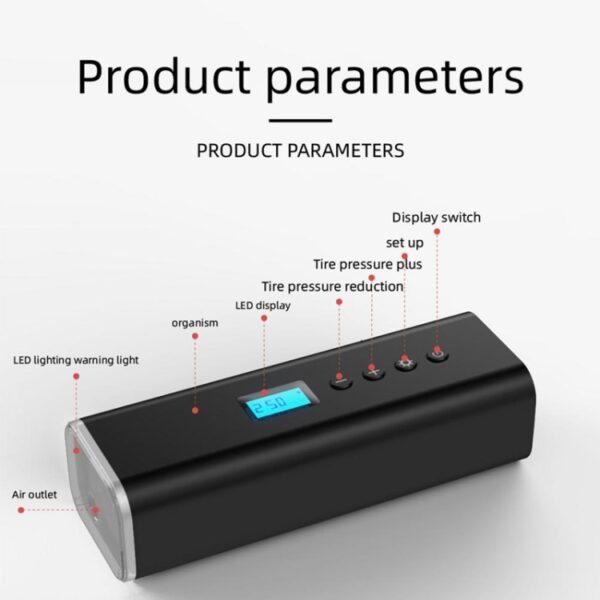 H68 Handheld Mini Wireless Smart Car Inflator Pump Portable Multifunctional Tire Air Pump, H68 Wireless - Image 4