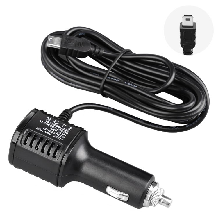 H519 Car Charger Driving Recorder Power Cord Dual USB With Display Charging Line, Specification:, Mini Straight, Mini Right Elbow