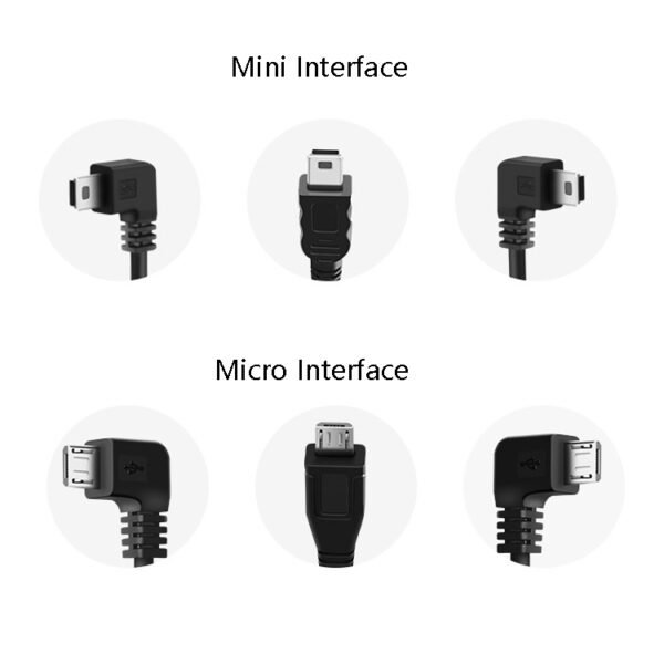 H519 Car Charger Driving Recorder Power Cord Dual USB With Display Charging Line, Specification:, Mini Straight, Mini Right Elbow - Image 6