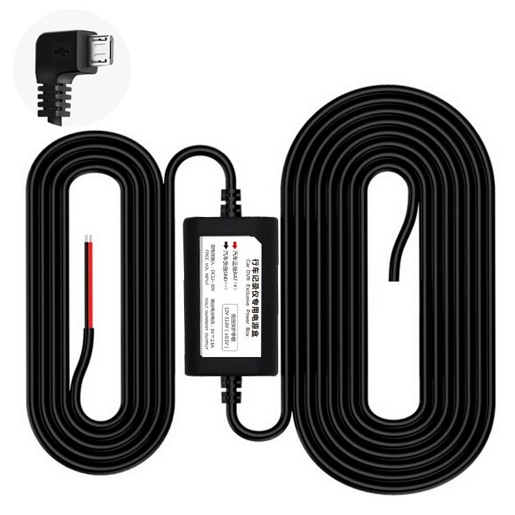 Car OBD Low-Voltage Protection Parking Monitor Power Cord 12V Turn 5V 2.5A Step-down Line, Specification: Mini Right Elbow, Micro Right Elbow