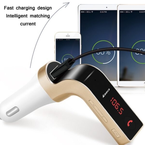 G7 Car Hands-Free Bluetooth FM Player MP3, G7 Gold, G7 Silver, G7 Black, G7 Pink, G7 Rose Gold - Image 5