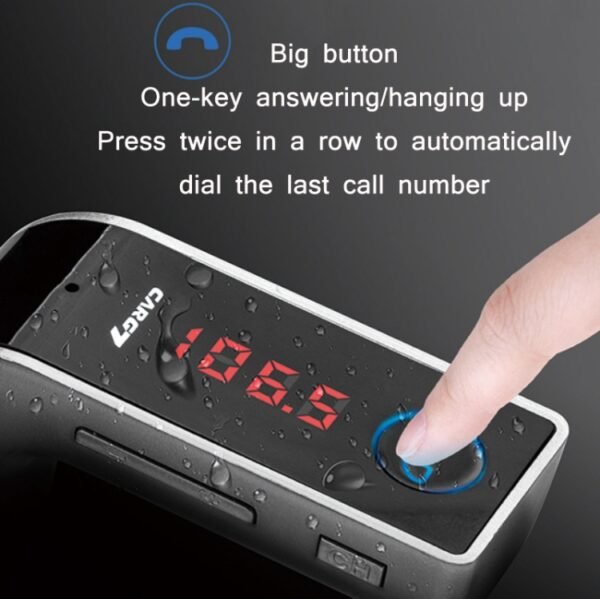 G7 Car Hands-Free Bluetooth FM Player MP3, G7 Gold, G7 Silver, G7 Black, G7 Pink, G7 Rose Gold - Image 6