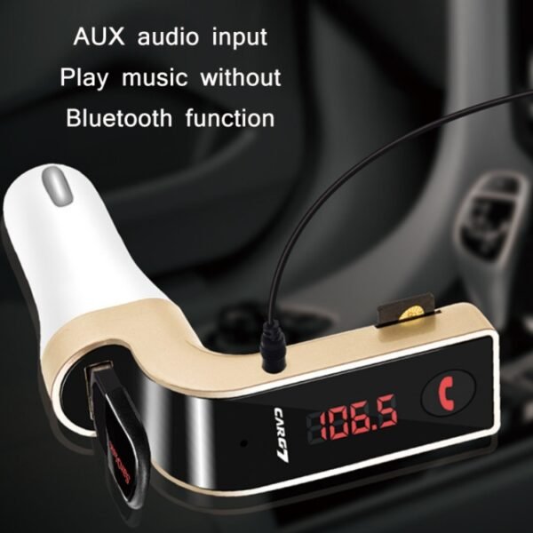 G7 Car Hands-Free Bluetooth FM Player MP3, G7 Gold, G7 Silver, G7 Black, G7 Pink, G7 Rose Gold - Image 7