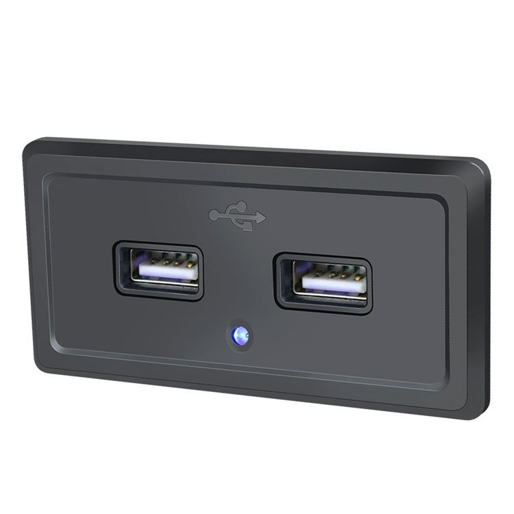 12V24V Route Bus Dual USB Charging Input Car Charger, Blue Light, Green Light, Red Light