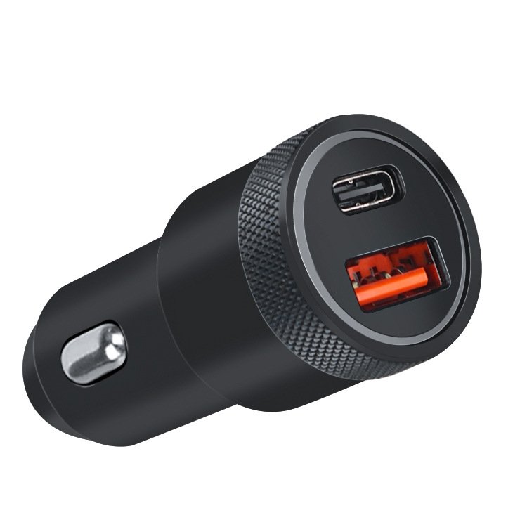 Aluminum Alloy Cigarette Lighter Applicable Car Charger, Black QCPD, Black Double QC, Gray QCPD