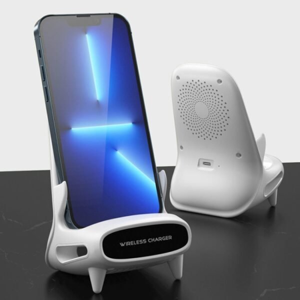 15W Desktop Vertical Loudspeaker Wireless Charging Stand for 4.5-11 Inch Mobile Phone Tablet - Image 2