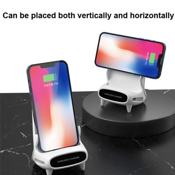 15W Desktop Vertical Loudspeaker Wireless Charging Stand for 4.5-11 Inch Mobile Phone Tablet - Image 3