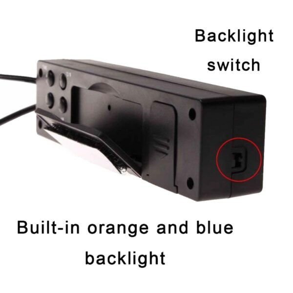 Car Inside And Outside Dual Temperature+Clock+Voltage LED Electronic Display, 4 in 1 Orange+Blue - Image 4