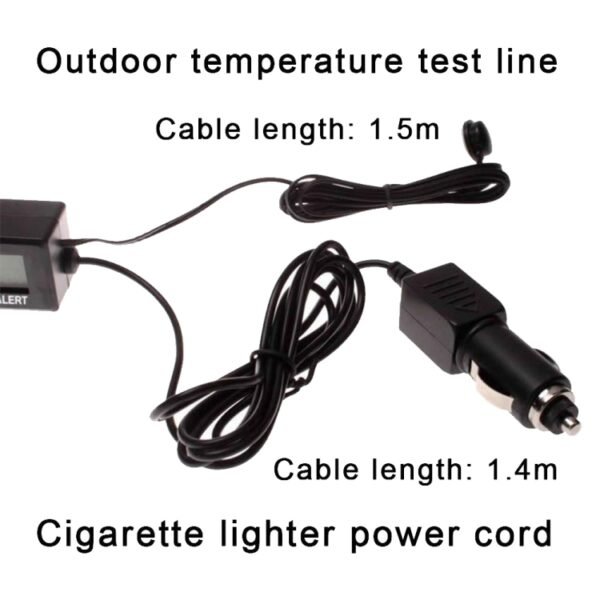 Car Inside And Outside Dual Temperature+Clock+Voltage LED Electronic Display, 4 in 1 Orange+Blue - Image 5