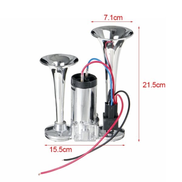 ST-1018S 600DB Double-tube Metal Conjoined Electric Pump Car Horn with Relay - Image 2