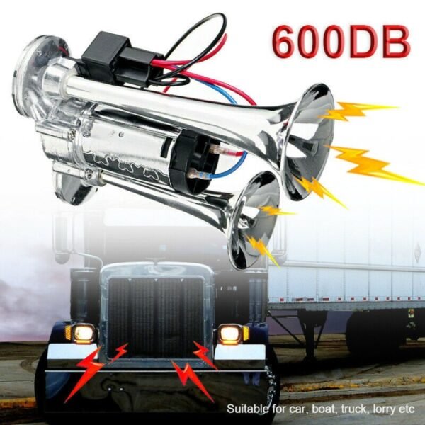 ST-1018S 600DB Double-tube Metal Conjoined Electric Pump Car Horn with Relay - Image 6