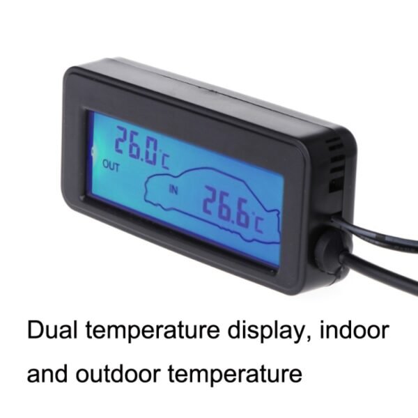 Car Inside and Outside Backlit Mini Digital Thermometer, Blue, Green, Red - Image 4