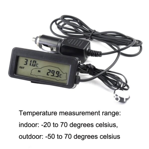 Car Inside and Outside Backlit Mini Digital Thermometer, Blue, Green, Red - Image 6