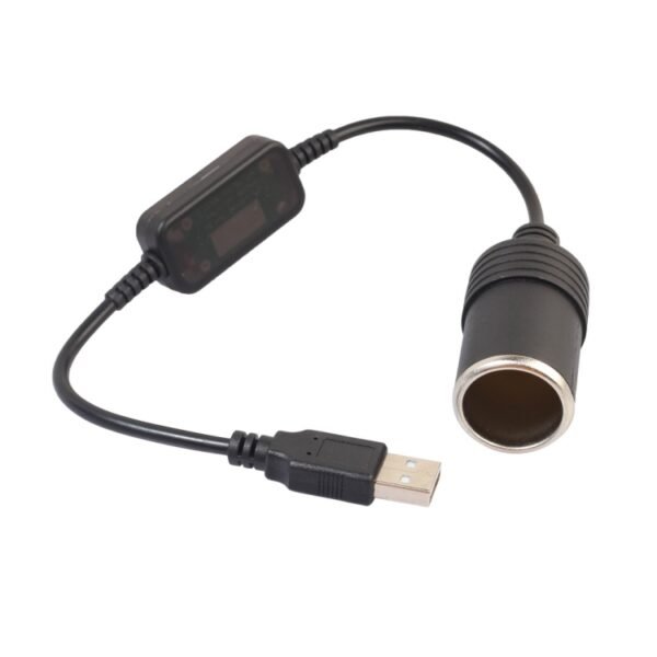 2 PCS Car USB to Cigarette Lighter Socket 5V to 12V Boost Power Adapter Cable, 60cm, 120cm - Image 2