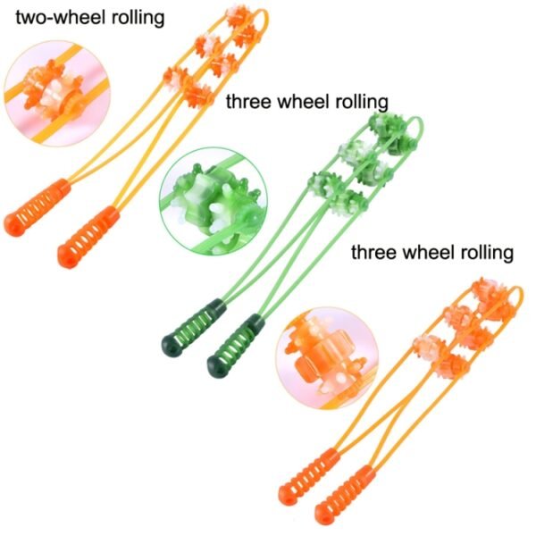 3PCS Plastic Back Puller Shoulder Waist Back Manual Roller Massager, Style:, Two Wheels (Yellow), Three Wheels (Green), Three Wheels (Yellow) - Image 2