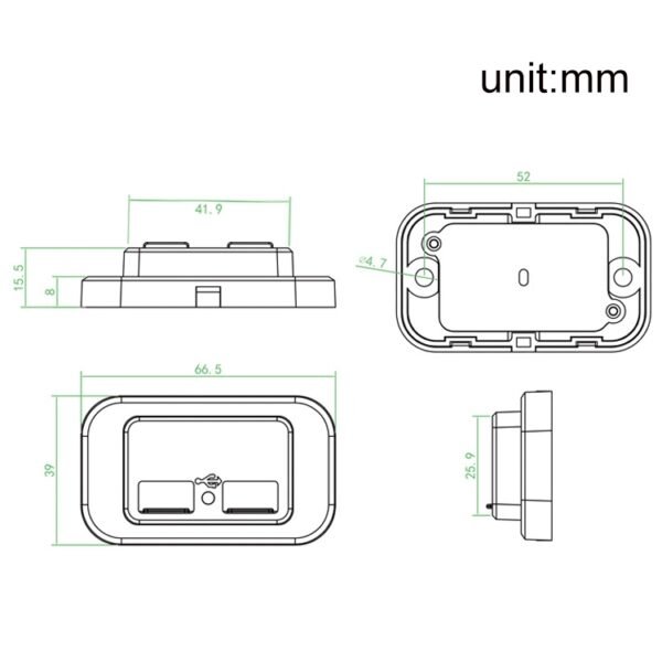 3.1A Punch-Free Automatic Spring Cover RV Bus Modified Car Charger Dual USB Car Charger, 3.1A - Image 3