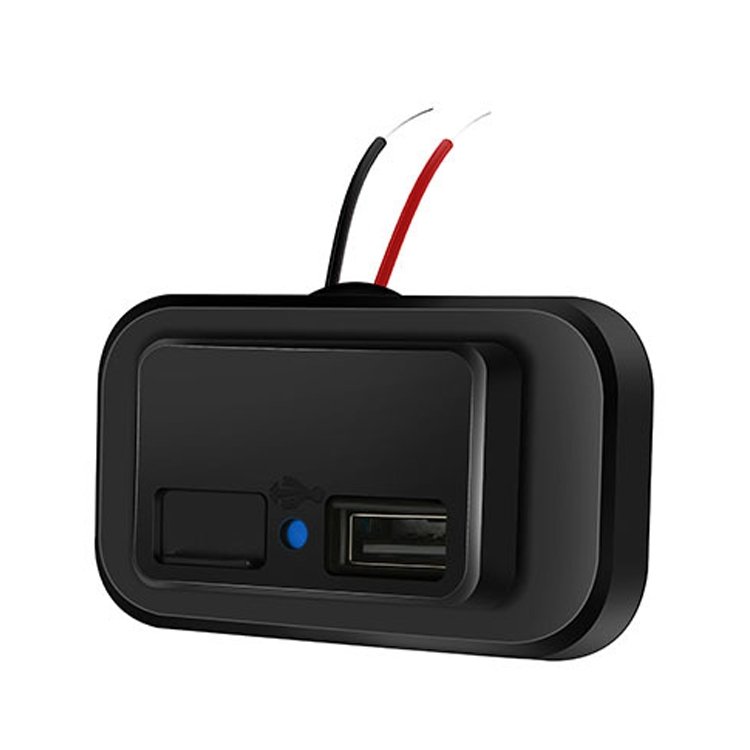 4.8A Punch-Free Automatic Spring Cover RV Bus Modified Dual USB Car Charger, 4.8A