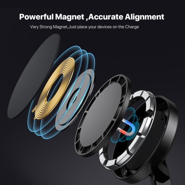 UD23 15W 3 In 1 Desktop Aluminum Alloy Wireless Charger, For Smartphone&iWatch&AirPods, UD23 - Image 3