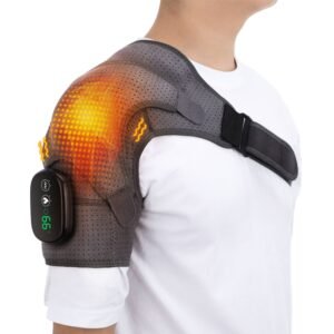 Electric Heating Shoulder Pads Massager Joint Brace Vibration Massage, Shoulder (Gray), Shoulder  (Gray Black)