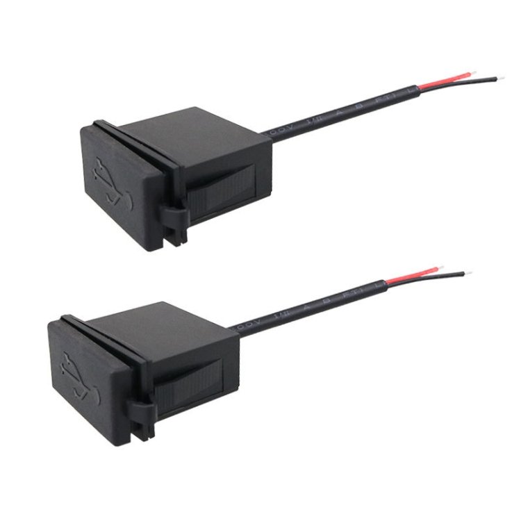 2PCS 2.4 A Motor Boat Trailer Car Modified Square Single USB Car Charger, 2PCS 2.4 A
