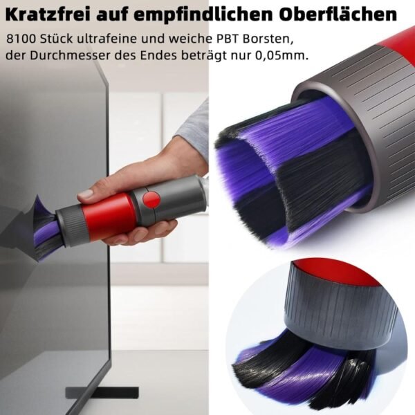 For Dyson Vacuum Cleaner V7 V8 V10 V11 V15 Non-marking Soft Bristle Dusting Brush - Image 5