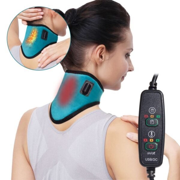 USB Electric Heating Neck Protector Graphene Wormwood Neck Pain Relief Tool - Image 2