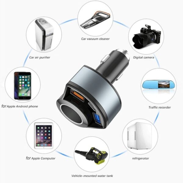 5V3A Cigarette Lighter PD Super Fast Charging Multifunctional Car Charger, 5V 3A Black, 5V 3A White - Image 4
