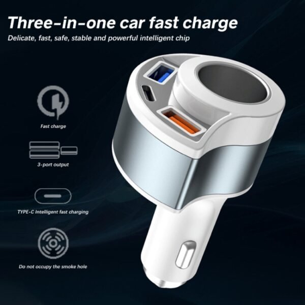 5V3A Cigarette Lighter PD Super Fast Charging Multifunctional Car Charger, 5V 3A Black, 5V 3A White - Image 6