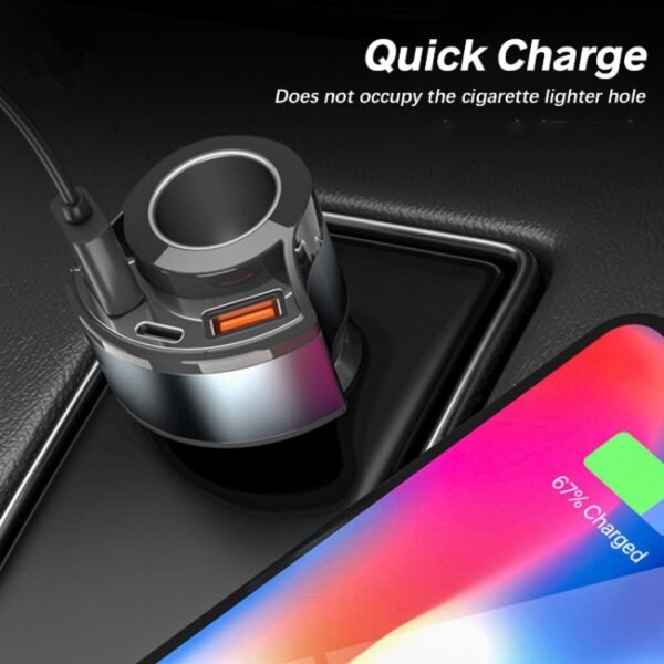 5V3A Cigarette Lighter PD Super Fast Charging Multifunctional Car Charger, 5V 3A Black, 5V 3A White - Image 7
