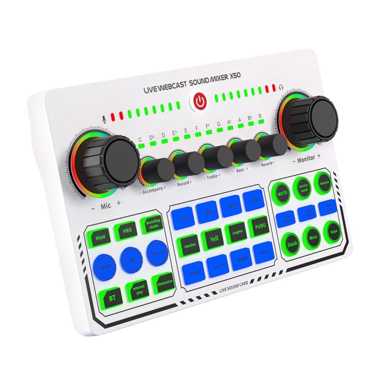 X50 Bluetooth RGB LED Live Sound Card With OTG Port Interface