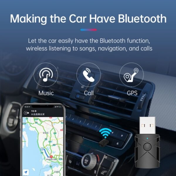 M137 5 in 1 Car USB Bluetooth 5.2 Receiver Transmitter - Image 9