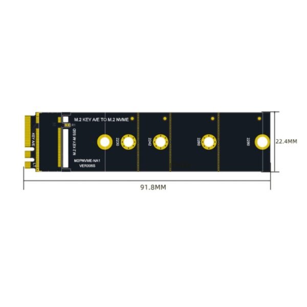 M2 KEY A/E to NVME KEY-M Adapter Expansion Card WIFI Interface - Image 3