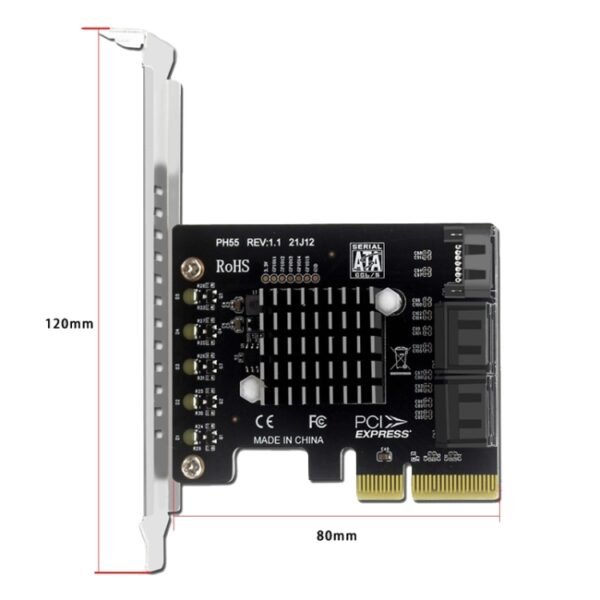 PCI-E To 5 SATA 3.0 Expansion Card - Image 2