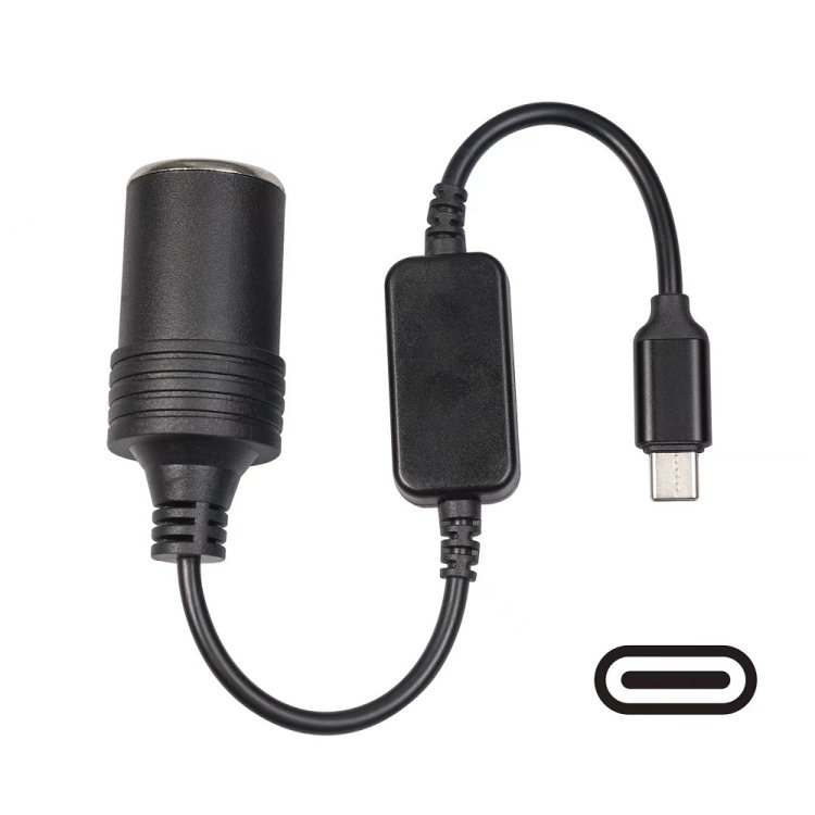12W Power Driving Recorder TYPE-C to Cigarette Lighter Socket, 1.2m