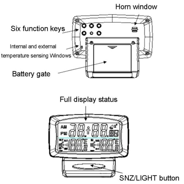 LCD Night Light Car Clock Automotive Electronics Inside And Outside Dual Thermometer - Image 5