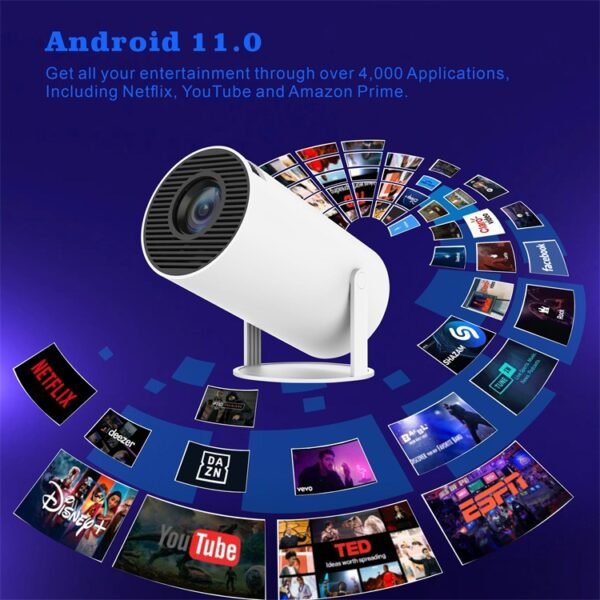 HY300 Smart Projector Android 11.0 System 120 Lumen Portable Projector, US Plug, UK Plug, AU Plug, EU Plug - Image 8
