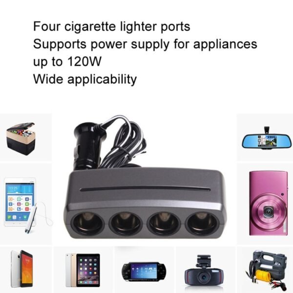 SHUNWEI SD-1906 Car 4 In 1 Power Distributors Cigarette Lighter Socket Car Charger, SD-1906 - Image 7