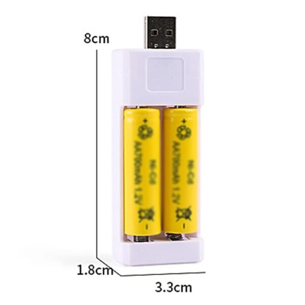 Directly Inserted 2 Slots USB AA / AAA Rechargeable Battery Charger - Image 2