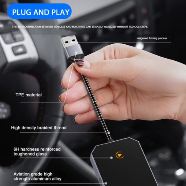 Car Carplay Box Wired to Wireless Bluetooth Adapter, For Android, For IOS, 2 in 1 - Image 6